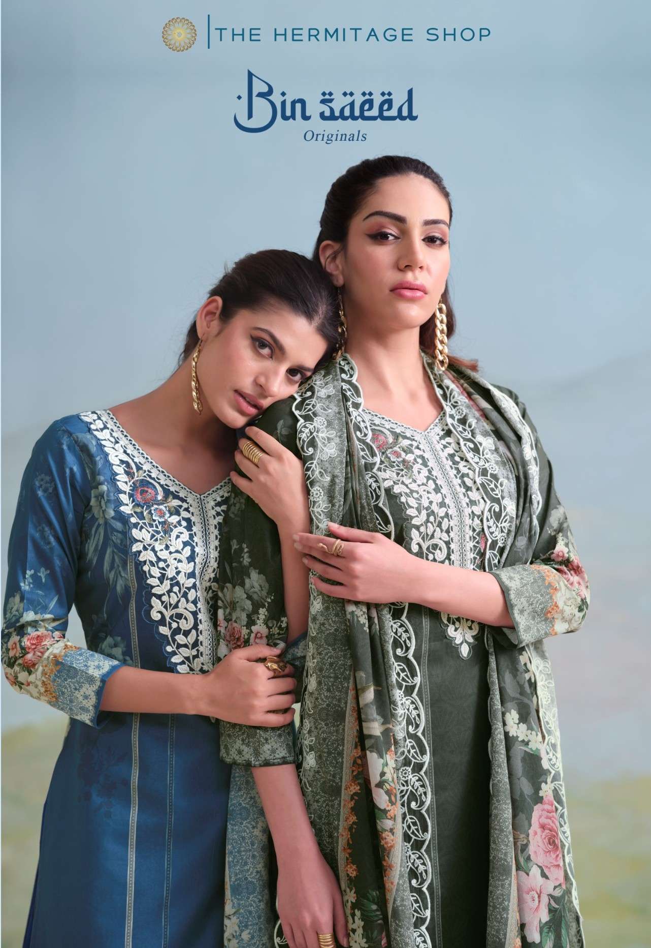 THE HERMITAGE SHOP BINSAEED ORIGINALS  GIZA LAWN CROSHIA SUIT LUXURY WEAR AND FESTIVE FASHION 